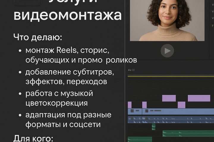 Монтаж Reels, Shorts и вертикальных видео под ключ