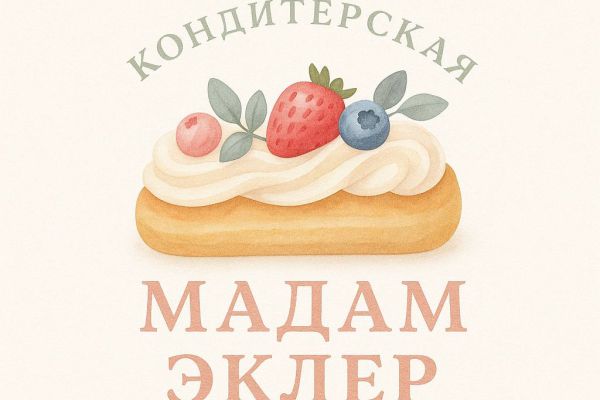 Логотип и меню для кондитерской Мадам Эклер, подчеркнули индивидуальность
