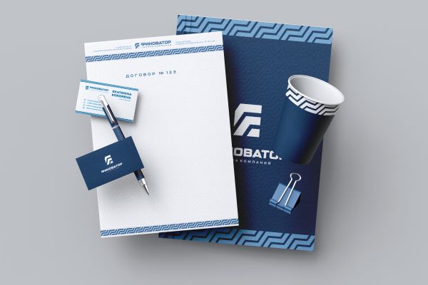 Создание логотипа и бренда компаний, корпоративный стиль, айдентика, брендбук для компании "Финоватор"