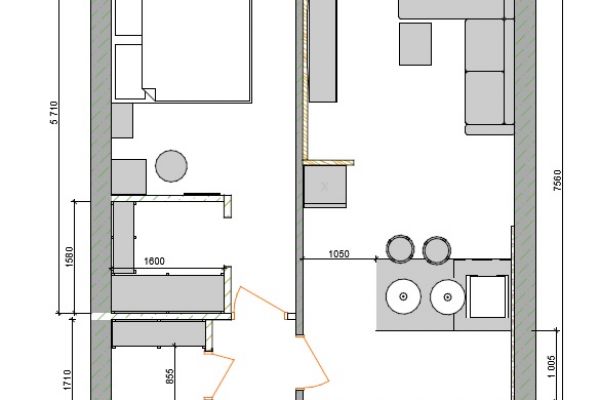 Квартира - студия 45 кв.м.