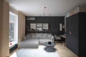 Интерьер современной гостиной 16 кв.м