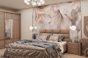 3д визуализация спальни