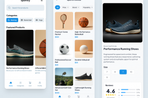 Дизайн мобильного приложения спортивного маркетплейса.
