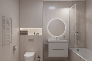 Визуализация санузла для девочки в светлых тонах