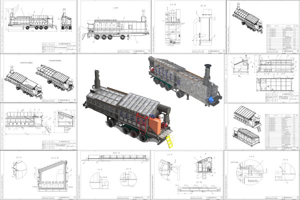 Проект оборудования по термической утилизации отходов на шасси-контейнеровозе