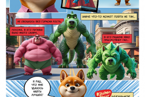 Рекламный плакат в виде комикс-стрипа (формат А0)