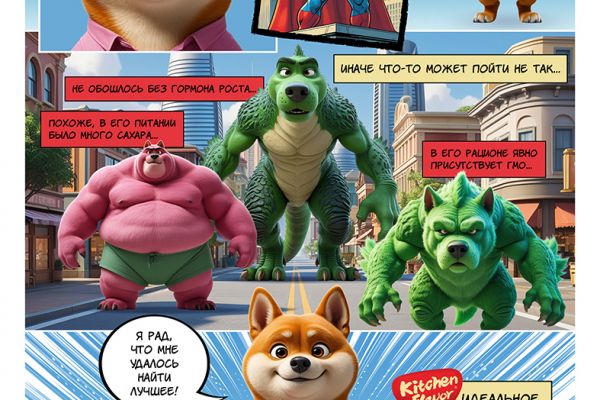 Рекламный плакат в виде комикс-стрипа (формат А0)