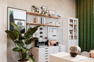 Визуализация офиса для компании в стиле прованс.