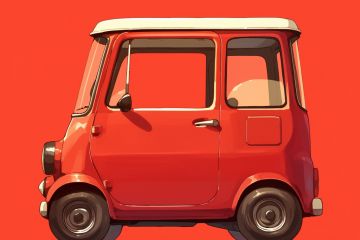 Машина красная, фон красный 