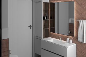 Выполнила 3D визуализацию санузла  по проекту молодого дизайнера,для детей подростков.