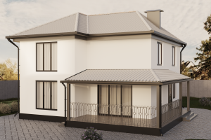 3д визуализация двухэтажного дома