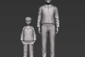 Миниатюра внука и дедушки под печать