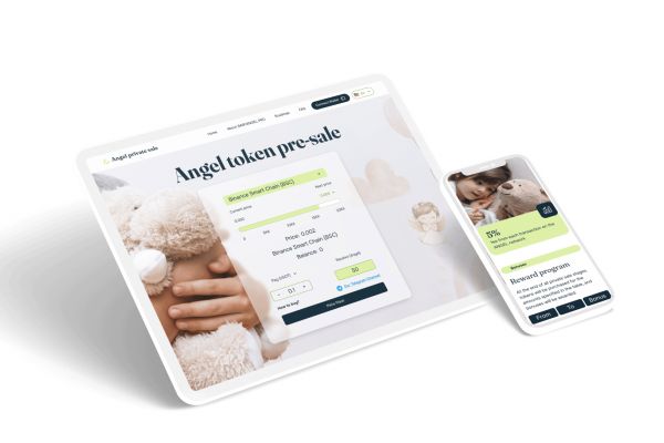 Макет лендинга для продажи токена baby Angel