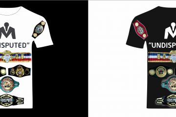 дизайн мужской футболки "UNDISPUTED" 7 баксерских поясов 