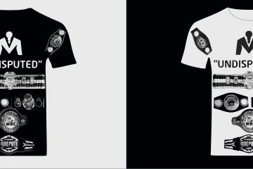 дизайн мужской футболки "UNDISPUTED" 7 баксерских поясов 