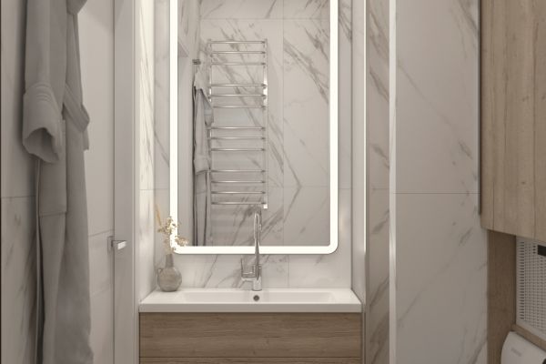 дизайн проект ванной комнаты с душем