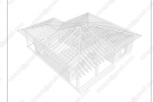 Конструктивное решение крыши одноэтажного жилого дома.