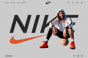 Дизайн первого экрана компании Nike для е-ком