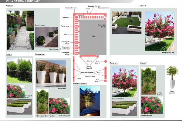 Ландшафтный проект. Прилегающая территория частной виллы. (ОАЭ, Дубай)
