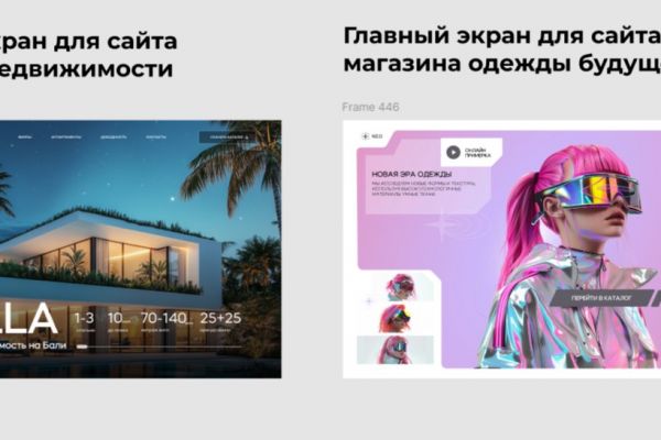 Главные экраны для сайтов