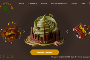 Макет для сайта Dubai Chocolate