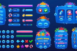 Векторный игровой интерфейс Подводный