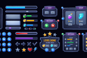 Векторный игровой интерфейс Каменный