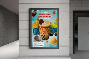 Разработка баннера А2 для bubble tea