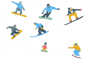 Векторные иконки Сноубордисты