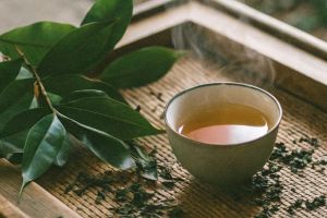 a-rustic-wooden-tray-holds-a-simple--elegant-cup-o