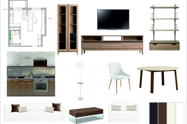 Дизайн интреьера однокомнатной квартиры