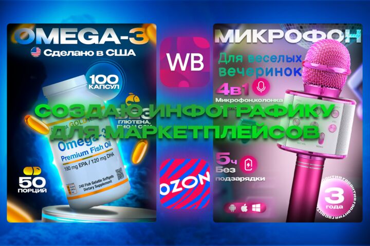 Продающий дизайн для маркетплейсов - Ozon, WB, Я. Маркет