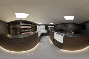 3D рендеры табачного магазина/мини кафе