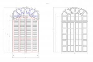чертеж арочных дверей и окон