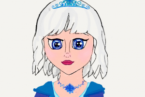 Мини-арт персонажа Эльзы в аниме-стиле