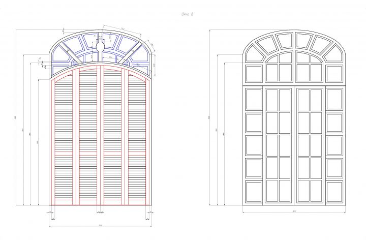 чертеж арочных дверей и окон - 5528062