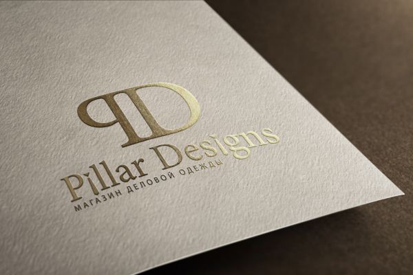 Фирменный стиль и логотип для магазина деловой одежды «Pillar Designs»