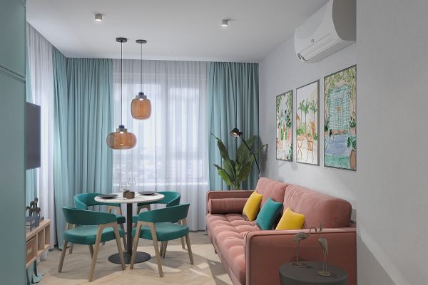 Квартира 44 м.кв. для молодой девушки,которую решили обустроить родители