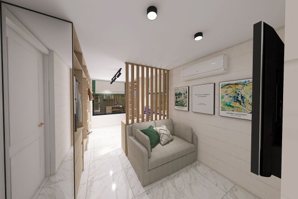 Гардеробная для девушки, которая очень любит красивую одежду и обувь, любит комфорт и уют.