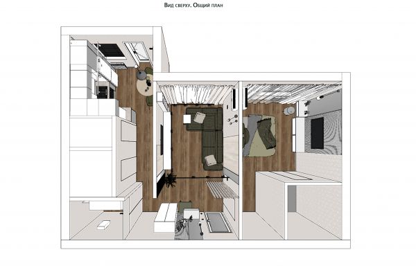 Эскизная визуализация 2-х комнатной квартиры