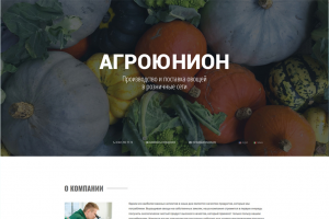 Верстка сайта агропромышленной компании Агроюнион