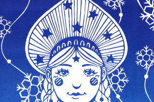 Новогодняя открытка со Cнегурочкой