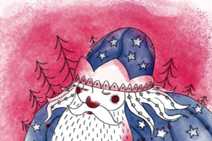 Новогодняя открытка с Дедом Морозом