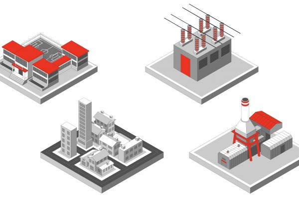 Иконки в изометрии для РУСГЕОТЕХ