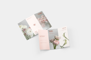 Дизайн брошюры для цветочного бутика "La Boutique des Fleurs"