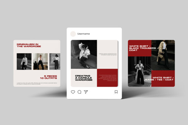 Дизайн серии постов для Instagram "Капсульный гардероб"