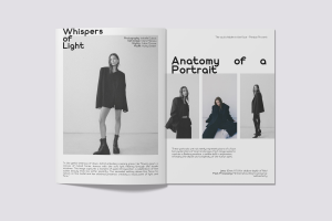 Дизайн разворотов для fashion-журнала.