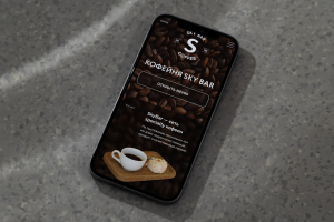 Мобильный сайт для кофейни, электронное меню