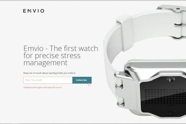 Emvio. Лендинг для умных часов.