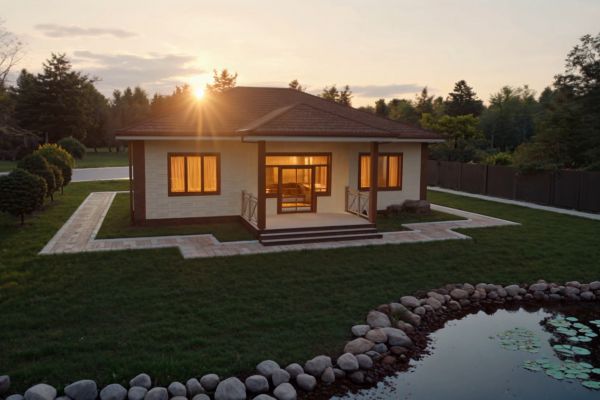 Анимационный ролик из 3D рендеров загородного дома